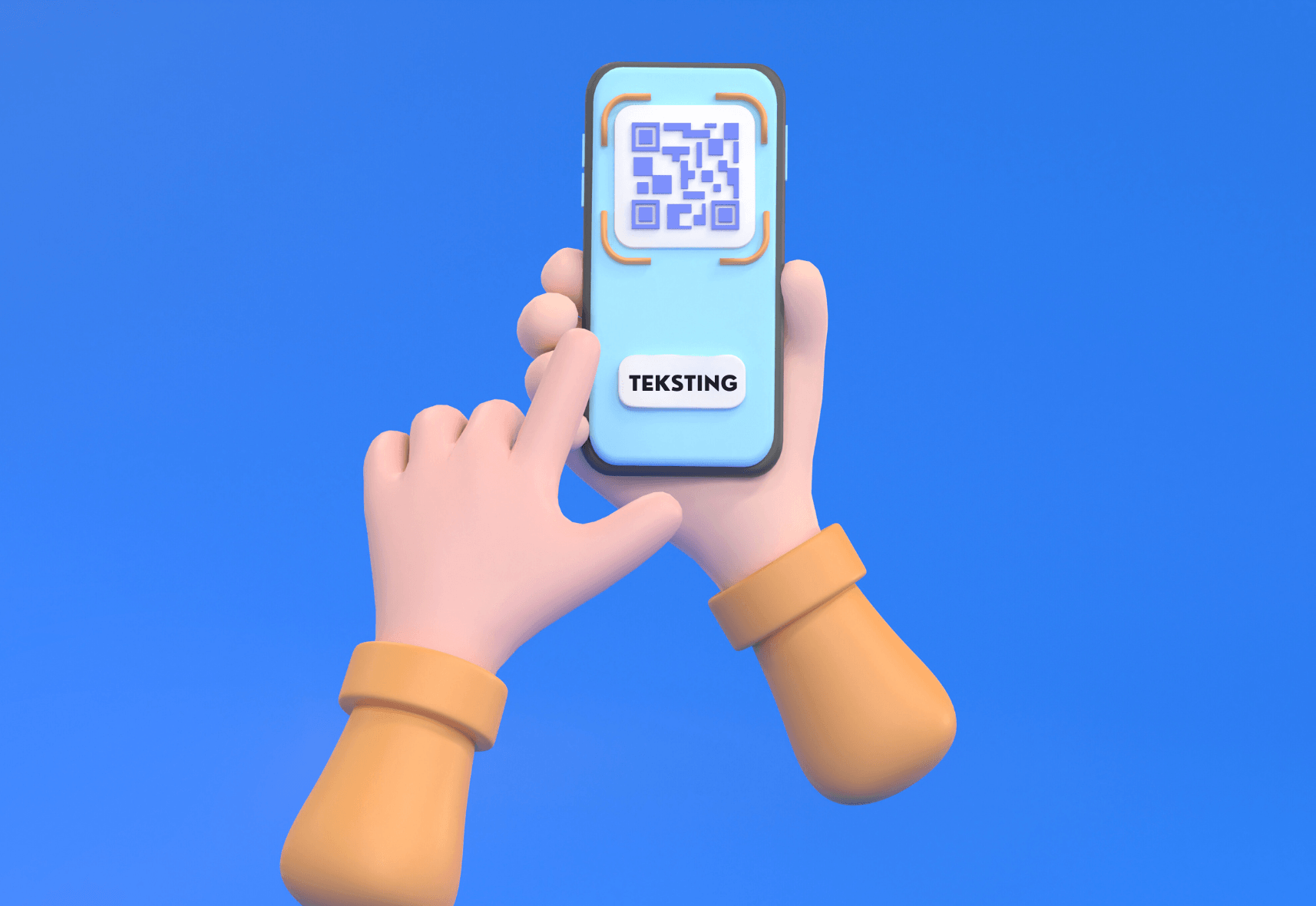 Illustrasjon av qr-kode på mobiltelefon